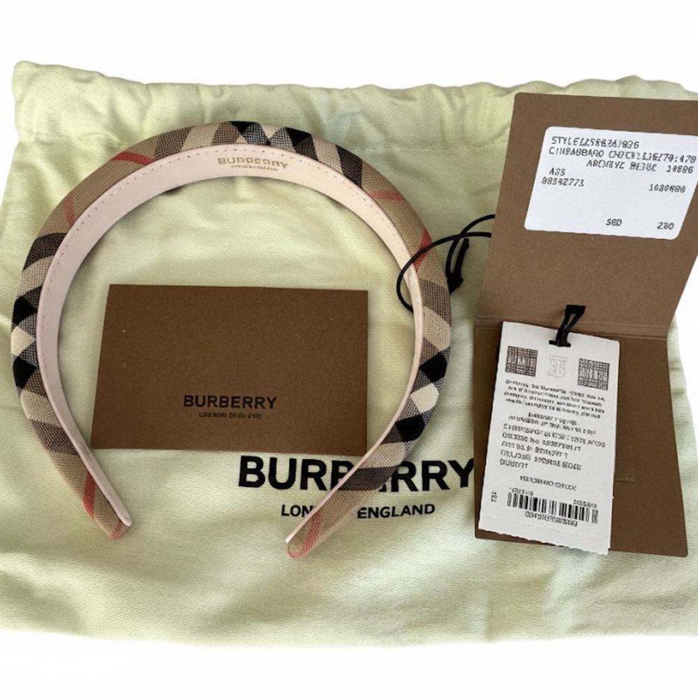 Kids Burberry Classic Check Pattern Headband size OS up to 3 to 6 years